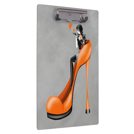 Mode Diva in Stiletto Orange Klemmbrett (Rechts)