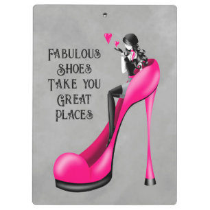 Mode-Diva in Stiletto Pink Klemmbrett