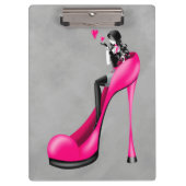 Mode-Diva in Stiletto Pink Klemmbrett (Vorderseite)