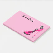 Mode-Diva in Stiletto Pink Post-it Klebezettel (angewinkelt)