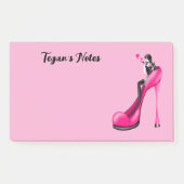 Mode-Diva in Stiletto Pink Post-it Klebezettel (Vorderseite)