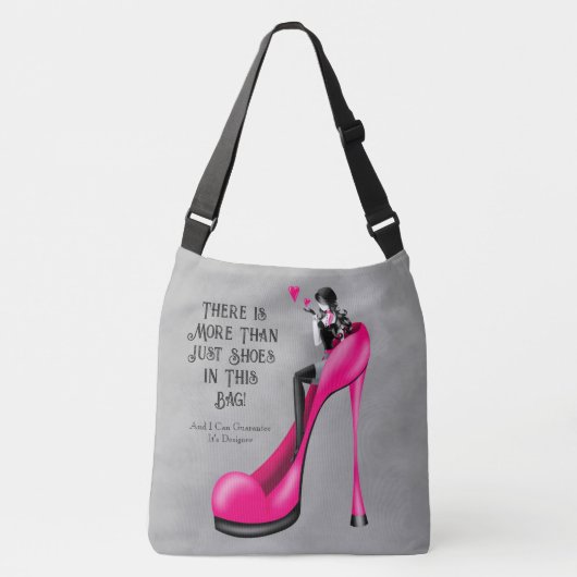 Mode-Diva in Stiletto Pink Tragetaschen Mit Langen Trägern (Vorderseite)