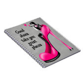Mode-Diva in Stiletto rosa Notizblock (Rechte Seite)