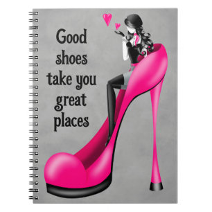 Mode-Diva in Stiletto rosa Notizblock