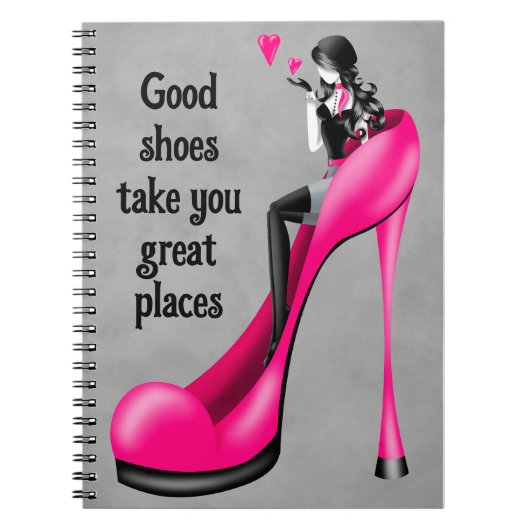 Mode-Diva in Stiletto rosa Notizblock (Vorderseite)