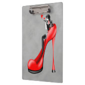 Mode-Diva in Stiletto Rot  Klemmbrett (Links)