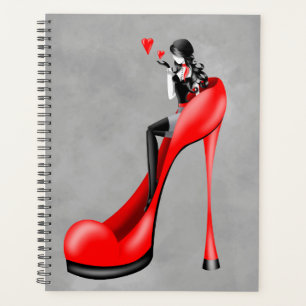 Mode-Diva in Stiletto Rot Planer