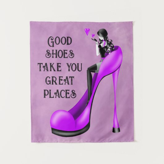 Mode Diva in Stiletto Wandteppich (Vorderseite)