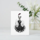 Mode diva - Schwarzweiß Postkarte (Stehend Vorderseite)