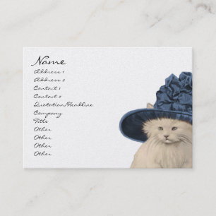 Mode-Diva Vintage Kitty Cat Visitenkarten Blau Visitenkarte
