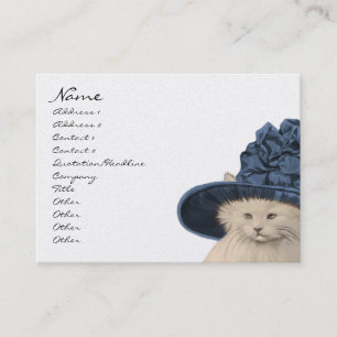 Mode-Diva Vintage Kitty Cat Visitenkarten Blau Visitenkarte