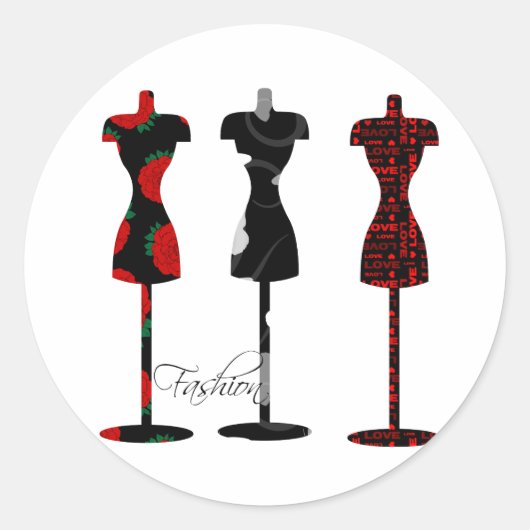 Mode Dress Forms Runder Aufkleber (Vorderseite)