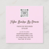 Mode Dress Logo QR Code Body Shape Dress Quadratische Visitenkarte (Rückseite)