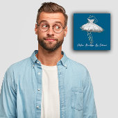 Mode Dress Logo QR Code Grau Silver Dress Navy Quadratische Visitenkarte