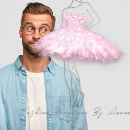 Mode-Dress-Logo QR-Code Silver Grau Pink Quadratische Visitenkarte