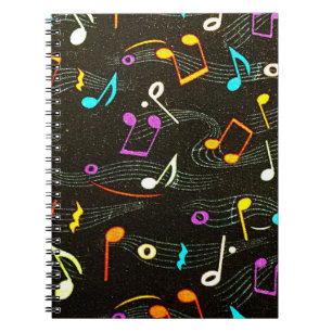 Mode-Druck-Design mit Musik-Thema Notizblock