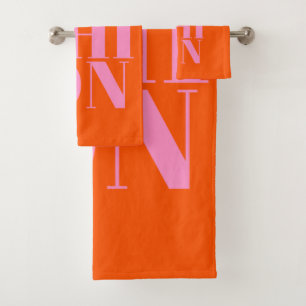 Mode Druck Orange und Pink Vornehme Moderne Dekora Badhandtuch Set