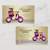 Mode-Einkaufstaschen-Schmuck-lila Goldausrichtung Visitenkarte (Vorne/Hinten)