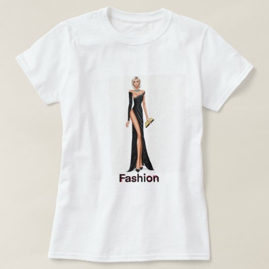Mode-Eleganz-Illustration T-Shirt (Design vorne)