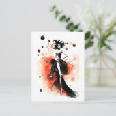 Mode-Feier. Schöne Frau im Luxkleid Postkarte (Stehend Vorderseite)