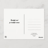 Mode-Feier. Schöne Frau mit Kuchen Postkarte (Rückseite)