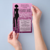 Mode Flyer anzeigen, Rosa Silhouette drehen (Handgriff)