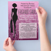 Mode Flyer anzeigen, Rosa Silhouette drehen (Hand)