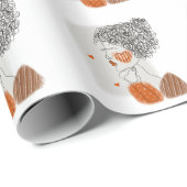 Mode-Frau: Graphic Black Lines Geschenkpapier (Rolleneckpunkt)