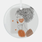 Mode-Frau: Graphic Black Lines Ornament Aus Glas (Vorderseite)