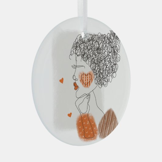 Mode-Frau: Graphic Black Lines Ornament Aus Glas (Vorderseite Rechts)