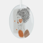 Mode-Frau: Graphic Black Lines Ornament Aus Glas (Vorderseite links)