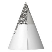 Mode-Frau: Graphic Black Lines Partyhütchen (Rückseite)