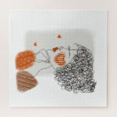 Mode-Frau: Graphic Black Lines Puzzle (Horizontal)