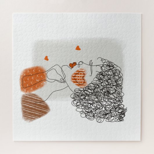 Mode-Frau: Graphic Black Lines Puzzle (Horizontal)