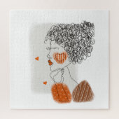 Mode-Frau: Graphic Black Lines Puzzle (Vertikal)