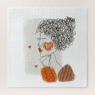 Mode-Frau: Graphic Black Lines Puzzle