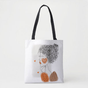Mode-Frau: Graphic Black Lines Tasche