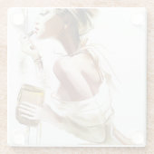 Mode Frau: Stilvolles, zeitgenössisches Portrait. Glasuntersetzer (Rückseite)