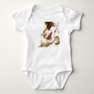 Mode Frau: Stylisches zeitgenössisches Porträt. Baby Strampler
