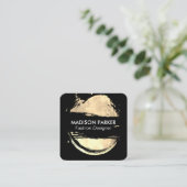 Mode gegossen Gold und Schwarz Quadratische Visitenkarte (Stehend Vorderseite)