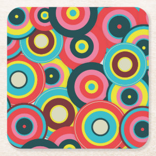 Mode Geometrisch Vintage-Muster Stylisch Modern Rechteckiger Pappuntersetzer