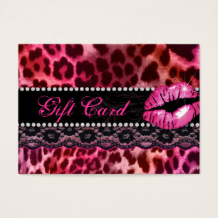Mode-Geschenk-Karten-Spitze-Lippenleopard rosarot