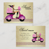 Mode-Geschenk-Roller-Mädchen-Schmuck-Rosa-Gold Visitenkarte (Vorne/Hinten)