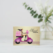 Mode-Geschenk-Roller-Mädchen-Schmuck-Rosa-Gold Visitenkarte (Stehend Vorderseite)