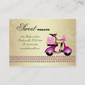 Mode-Geschenk-Roller-Mädchen-Schmuck-Rosa-Gold Visitenkarte (Rückseite)