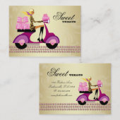 Mode-Geschenk-Roller-Mädchen-Schmuck-Rosa-Gold Visitenkarte (Vorne/Hinten)