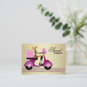 Mode-Geschenk-Roller-Mädchen-Schmuck-Rosa-Gold Visitenkarte (Stehend Vorderseite)