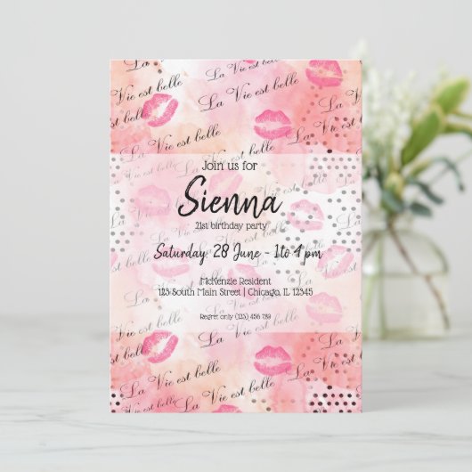 Mode-Girl Einladung (Stehend Vorderseite)