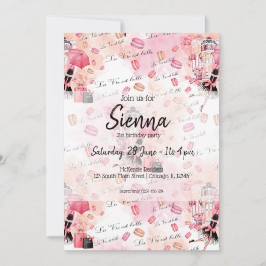 Mode-Girl Einladung (Vorderseite)