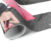 Mode-Girl Geschenkpapier (Rolleneckpunkt)
